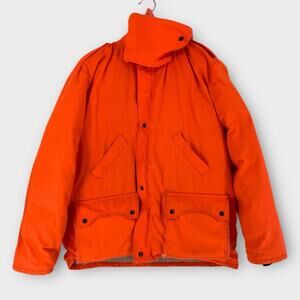 VINTAGE Hansa-Branta by Stearns Mens XL Goose Down Parka Jacket Orange Fisherman